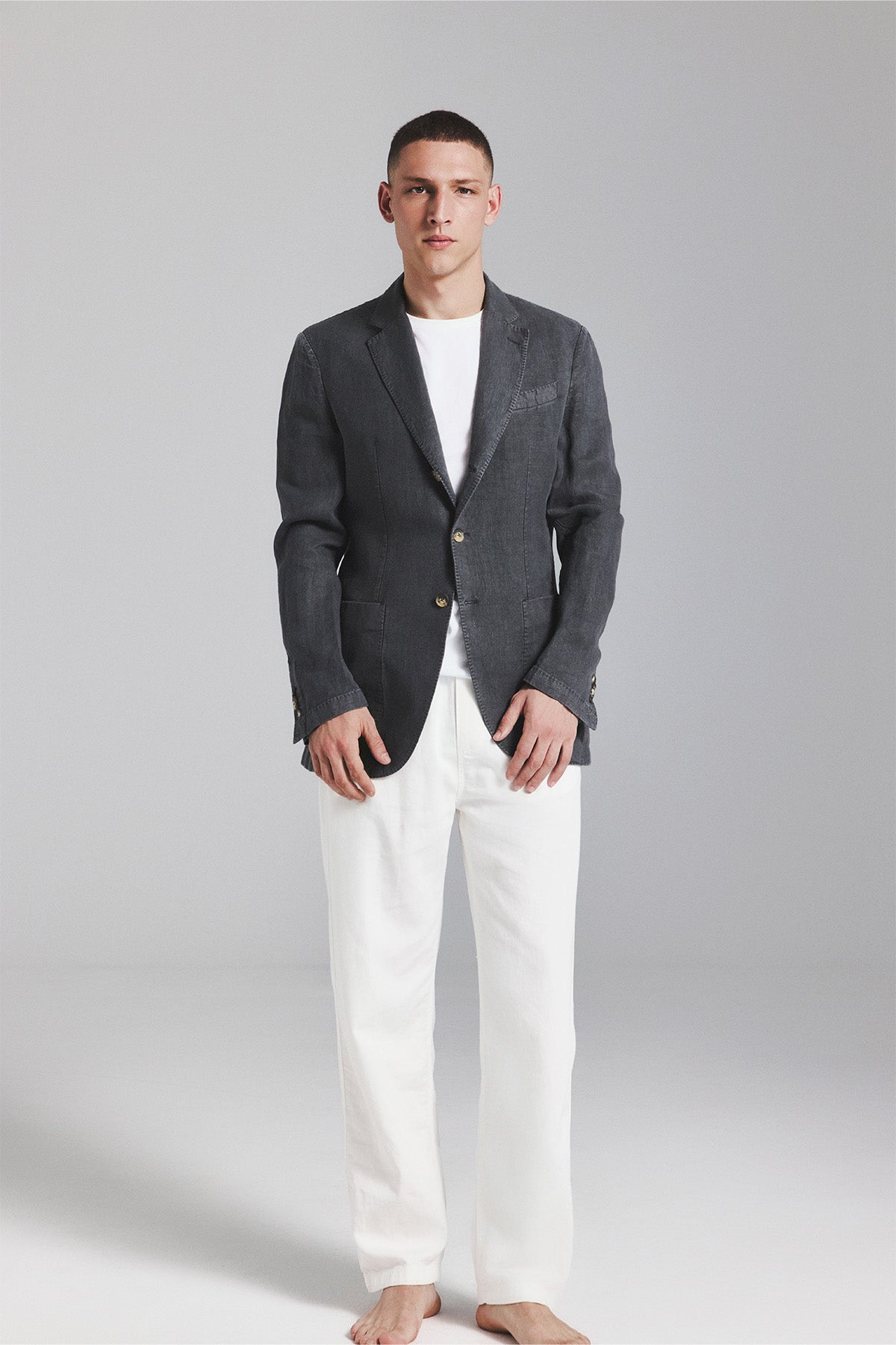 LAPO BLAZER IN DARK GREY HEMP