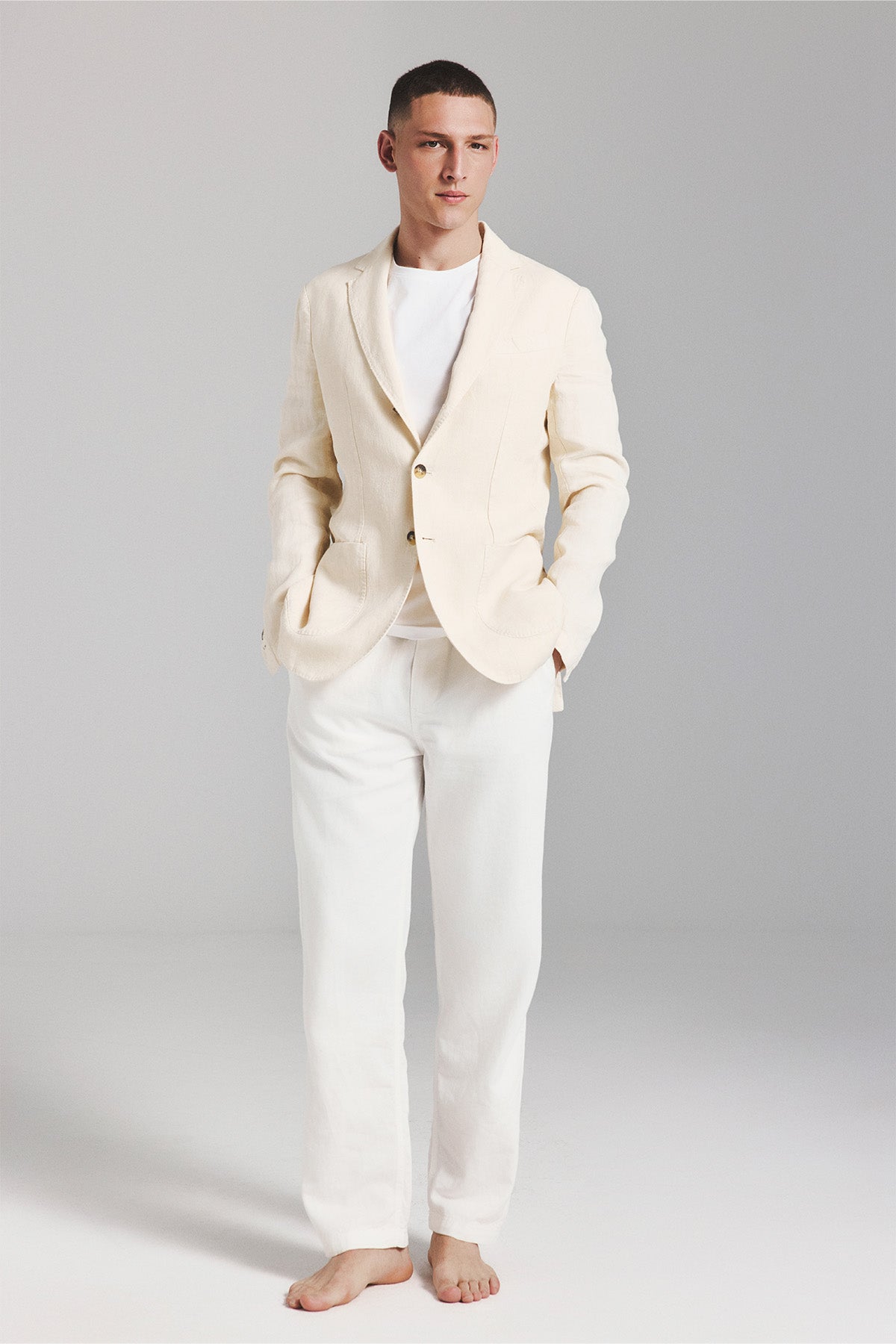 LAPO BLAZER IN BEIGE HEMP