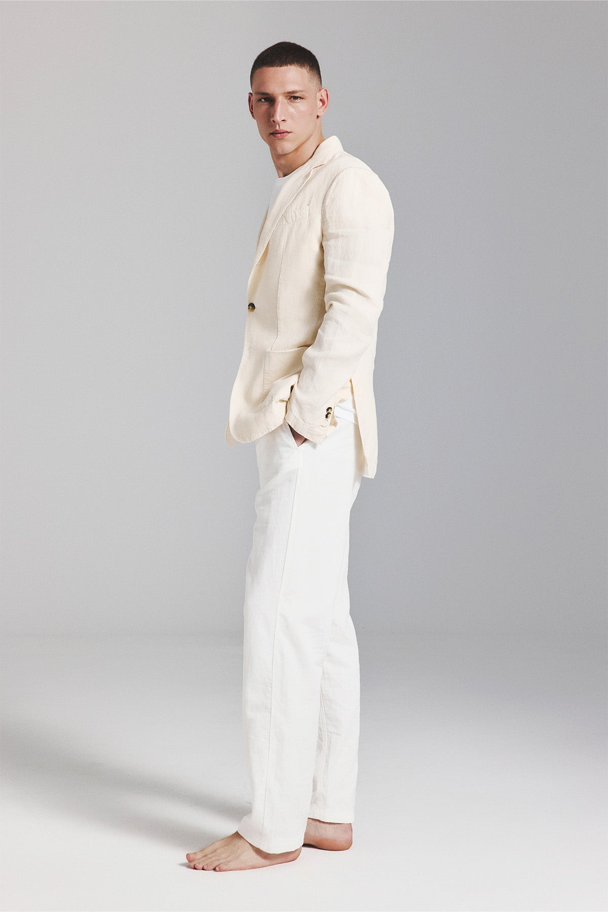 LAPO BLAZER IN BEIGE HEMP