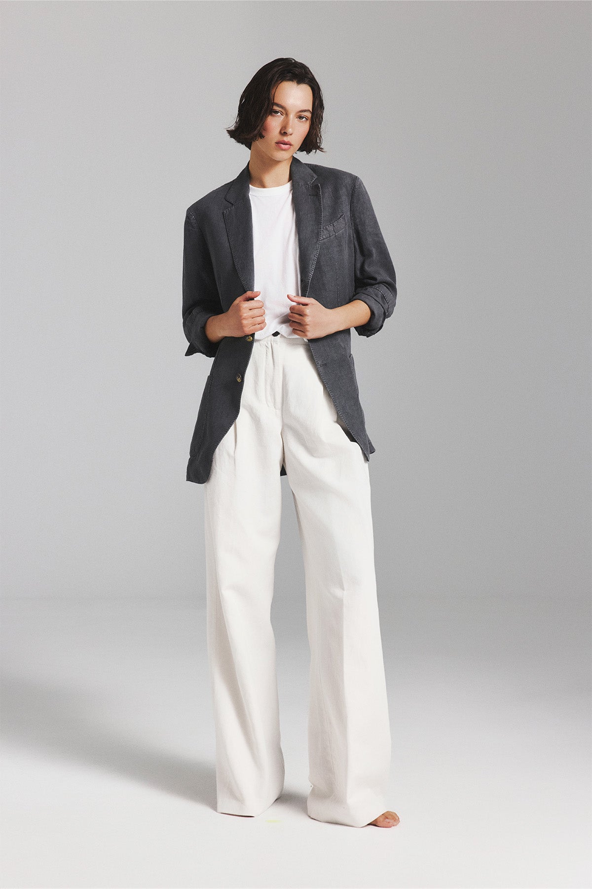 LAPO BLAZER IN DARK GREY HEMP