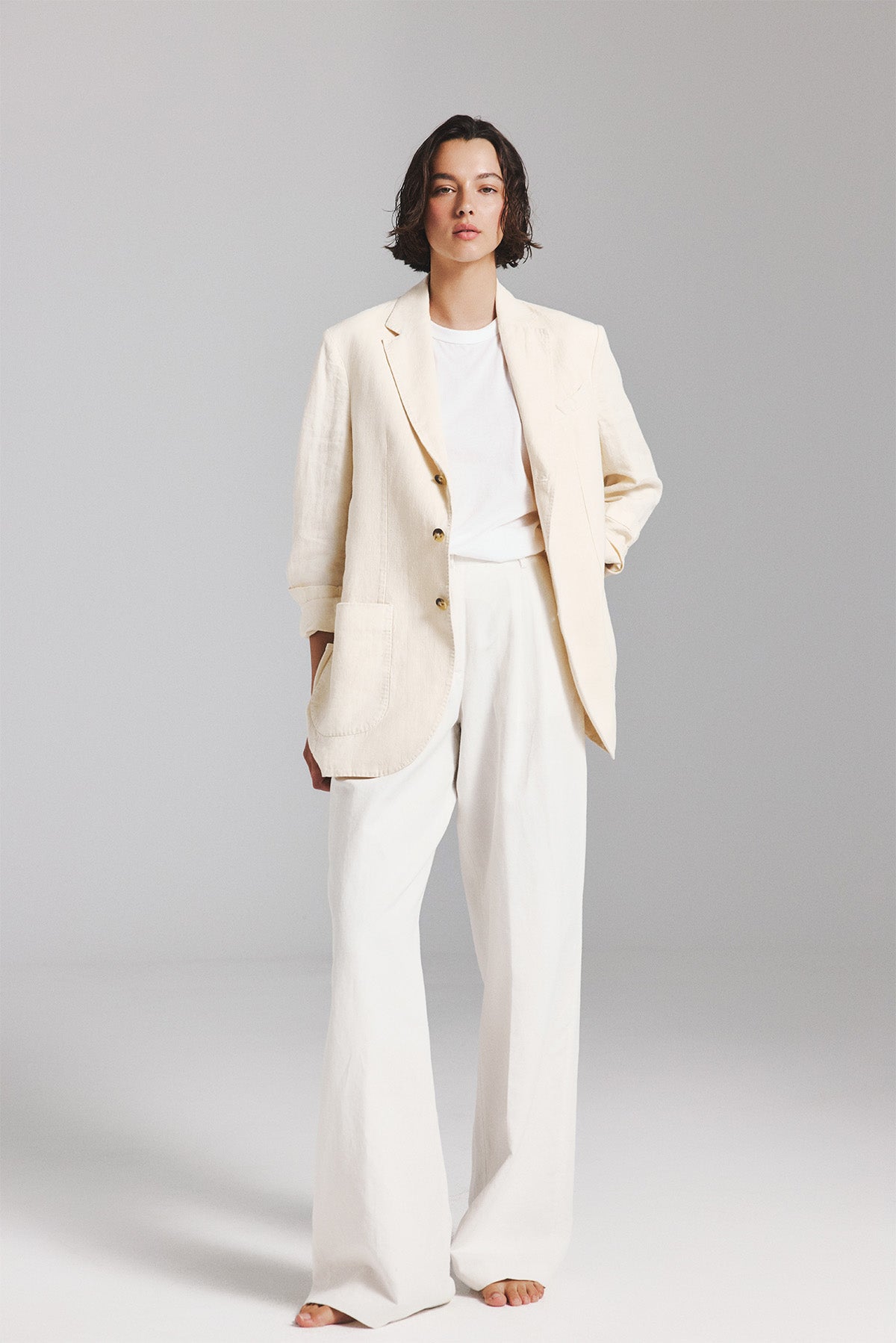 LAPO BLAZER IN BEIGE HEMP