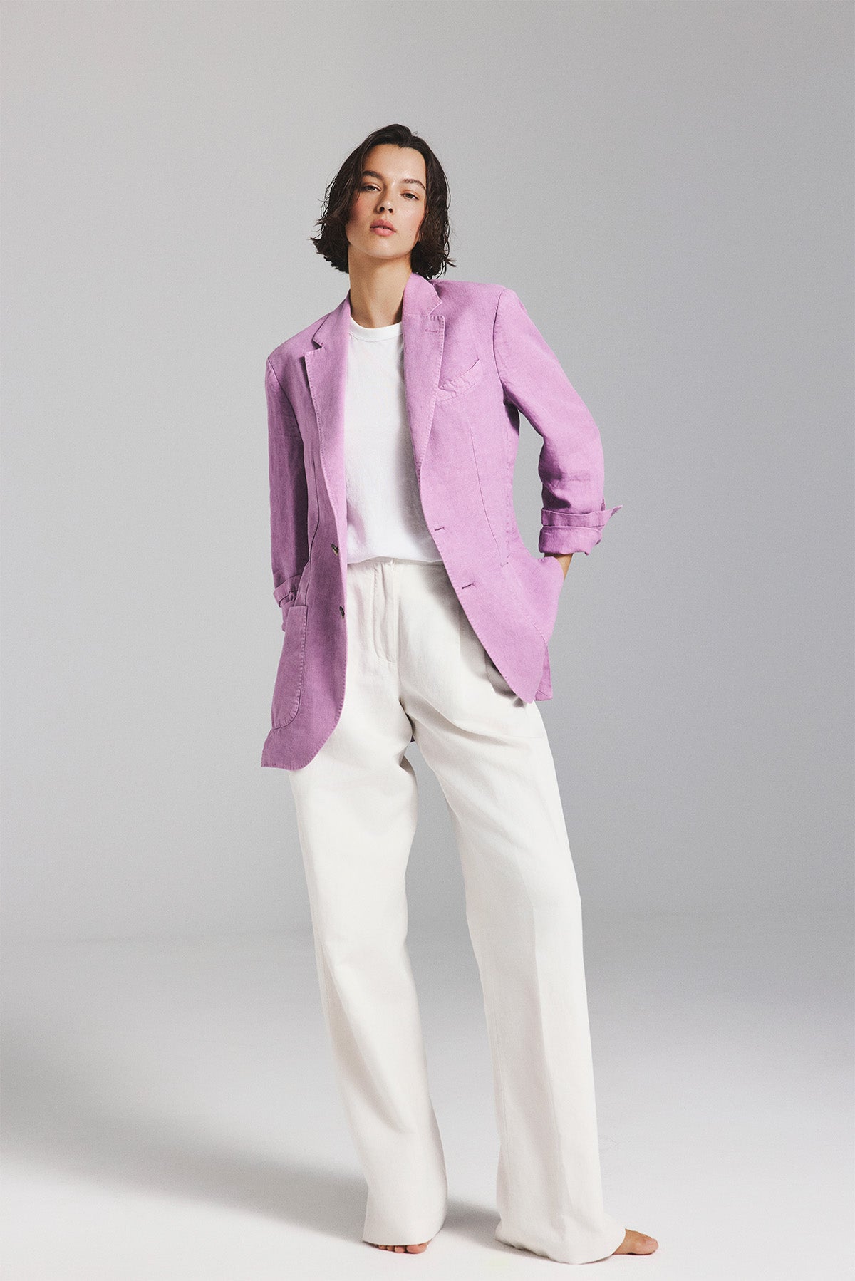 BLAZER LAPO AUS LAVENFELDFARBENEM HANF
