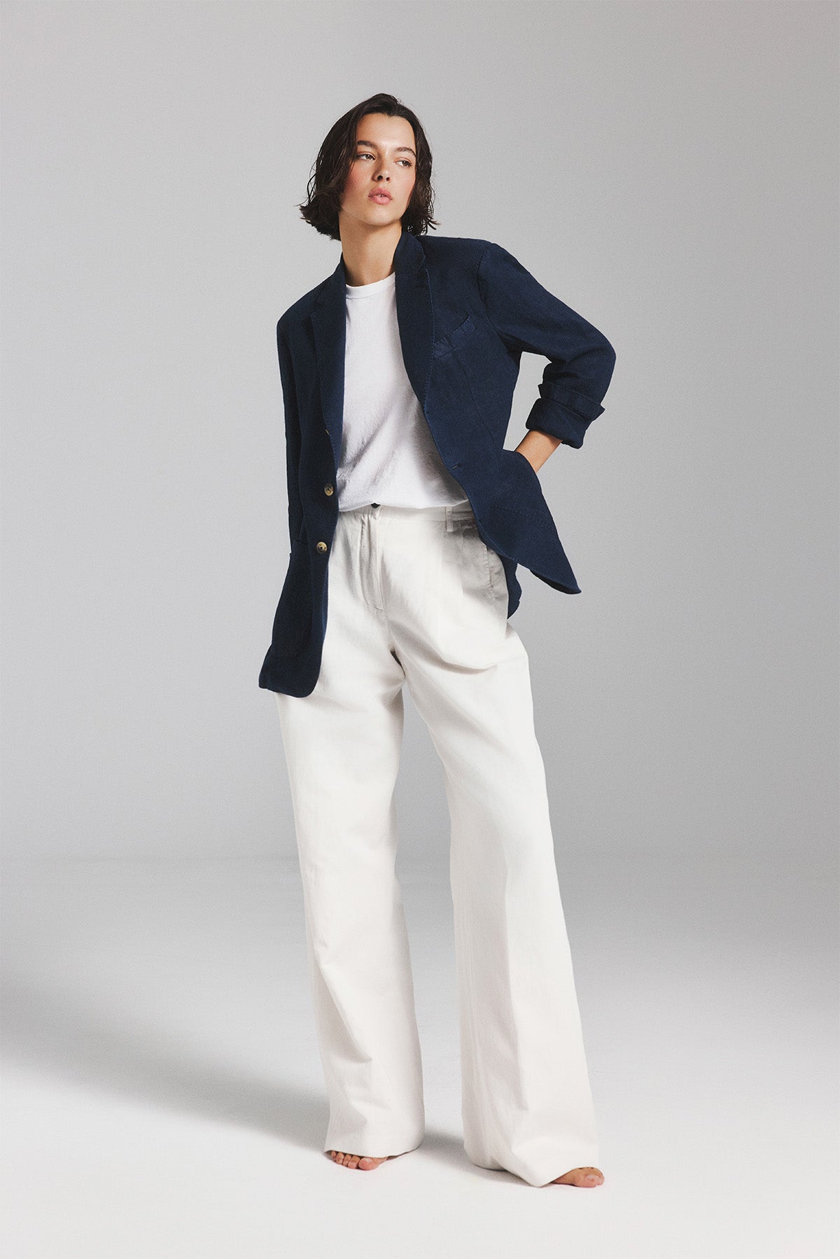 BLAZER LAPO AUS MARINEBLAUEM HANF