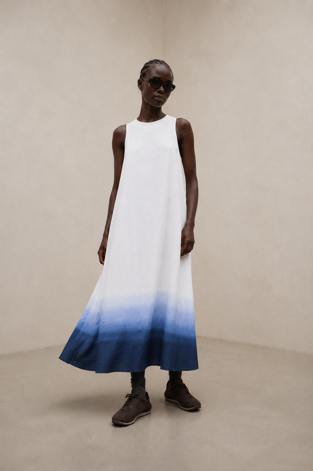 VESTIDO ESTAMPADO UKARA AZUL MARINO